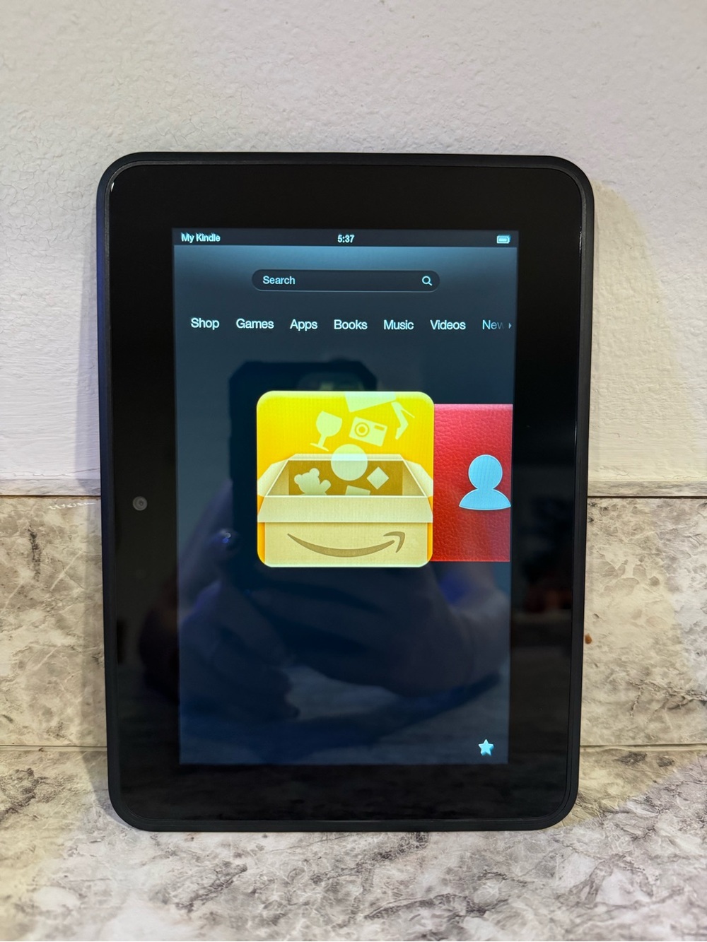 Amazon Tablet in Black with Colorful App Icons